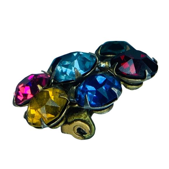 Vintage 50s Rainbow Pin - Rivet Style Scatter Pin Brooch - Picture 2 of 8